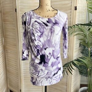 •Daisy Fuentes• watercolor asymmetric top